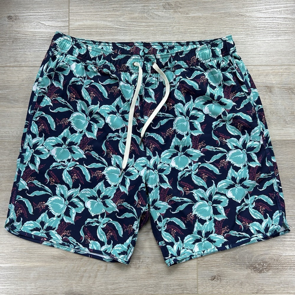 Fair Harbor XL Anchor Board Shorts Swim Trunks Tropical Floral BreezeKnit Liner